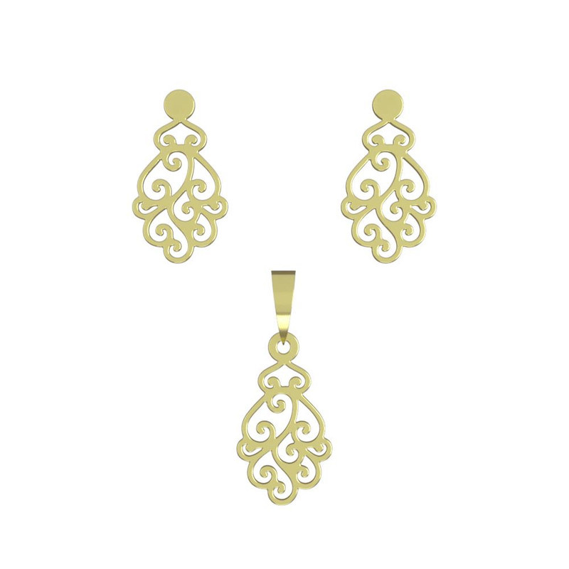 نیم ست طلا 18 عیار زنانه مدوپد مدل اسلیمی کد NA12205