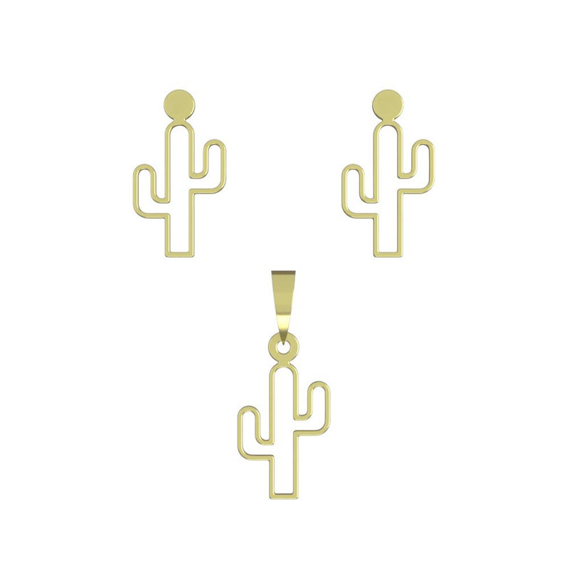 نیم ست طلا 18 عیار زنانه مدوپد مدل کاکتوس کد NA12211 نیم ست طلا 18 عیار زنانه مدوپد مدل کاکتوس کد NA12211