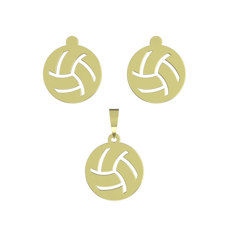 نیم ست طلا 18 عیار زنانه مدوپد مدل توپ والیبال کد NA12257