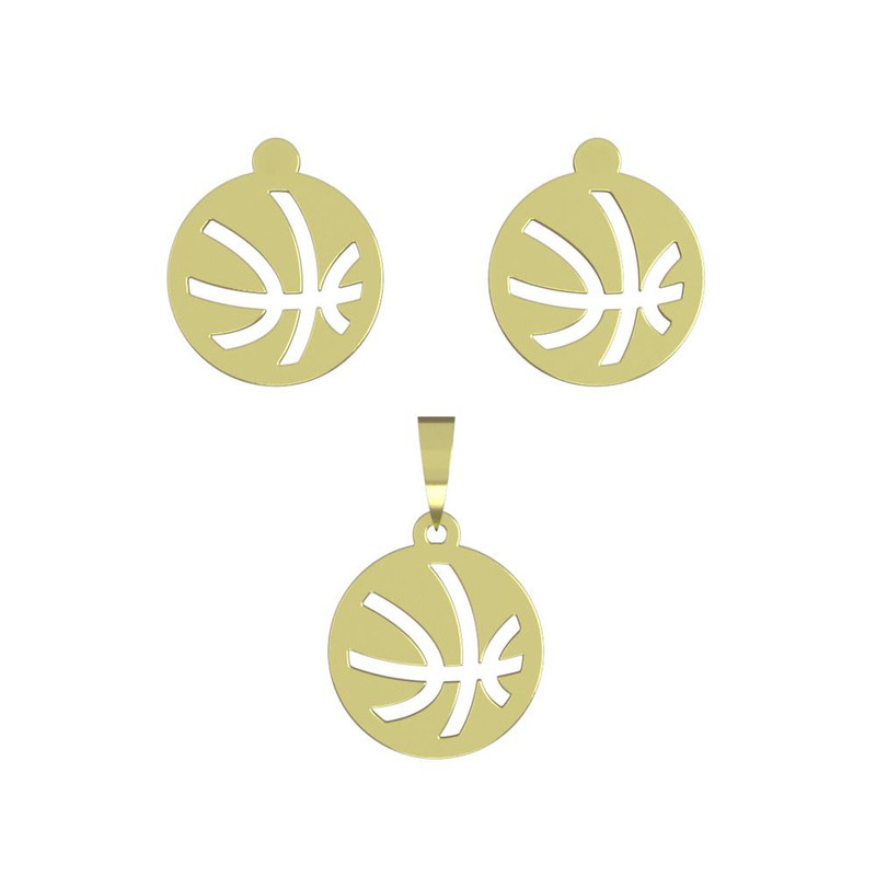 نیم ست طلا 18 عیار زنانه مدوپد مدل توپ کد NA12276