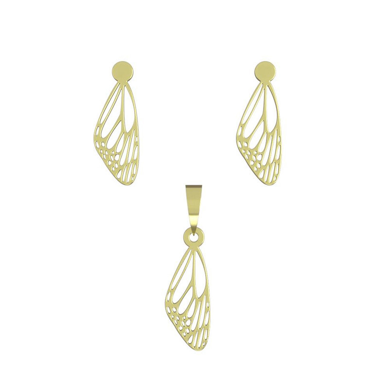 نیم ست طلا 18 عیار زنانه مدوپد مدل بال پروانه کد NA12361 نیم ست طلا 18 عیار زنانه مدوپد مدل بال پروانه کد NA12361