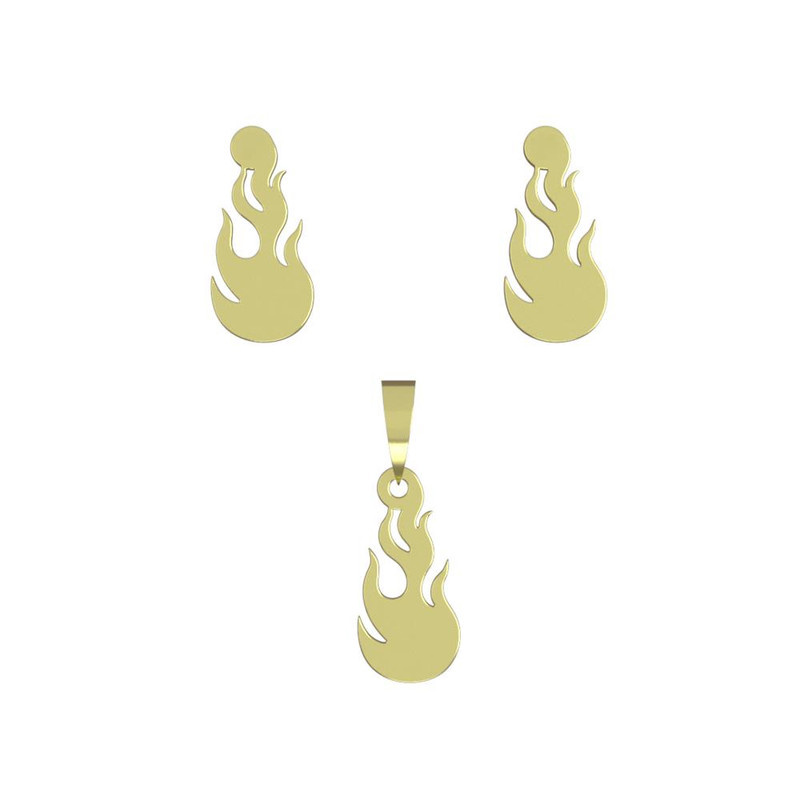 نیم ست طلا 18 عیار زنانه مدوپد مدل آتش کد NA12508 نیم ست طلا 18 عیار زنانه مدوپد مدل آتش کد NA12508