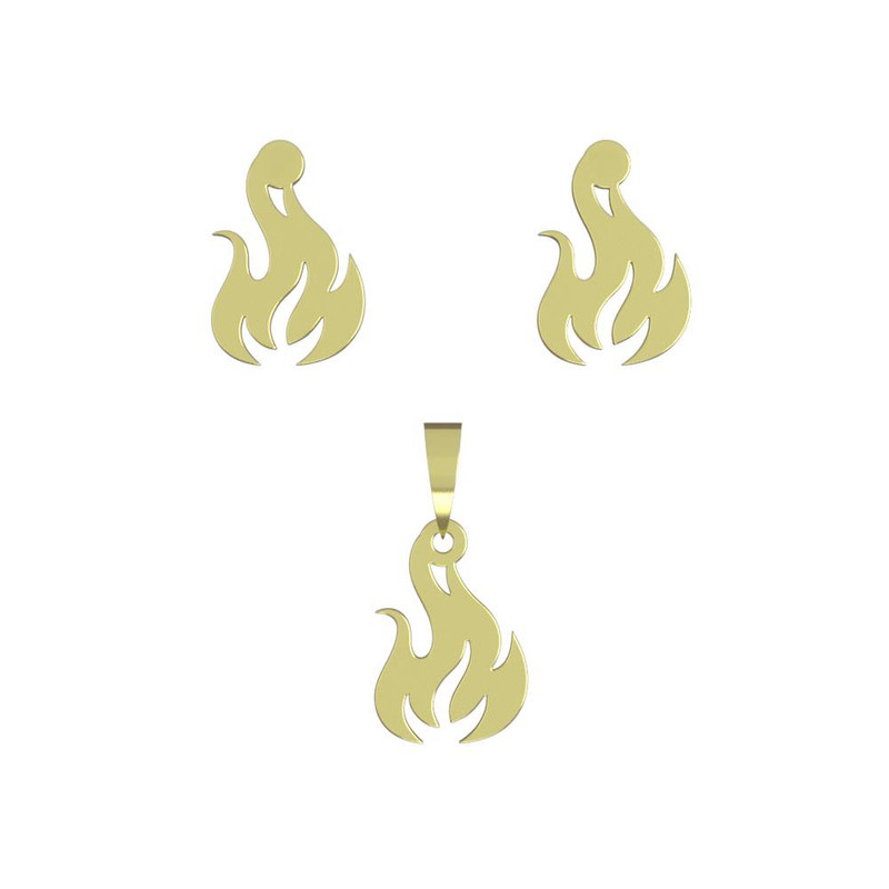 نیم ست طلا 18 عیار زنانه مدوپد مدل آتش کد NA12528 نیم ست طلا 18 عیار زنانه مدوپد مدل آتش کد NA12528