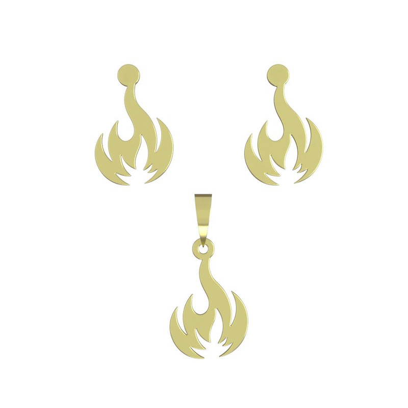 نیم ست طلا 18 عیار زنانه مدوپد مدل آتش کد NA12530 نیم ست طلا 18 عیار زنانه مدوپد مدل آتش کد NA12530