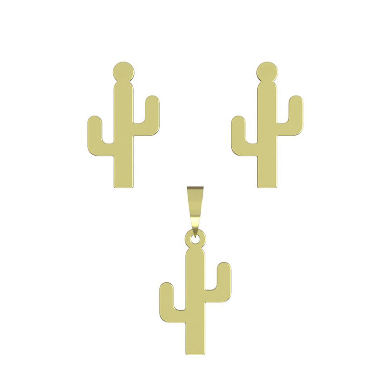 نیم ست طلا 18 عیار زنانه مدوپد مدل کاکتوس کد NA12749 نیم ست طلا 18 عیار زنانه مدوپد مدل کاکتوس کد NA12749