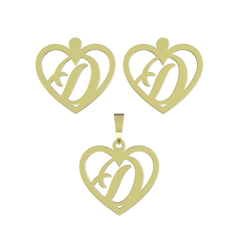 نیم ست طلا 18 عیار زنانه مدوپد مدل حرف D کد NA12848 نیم ست طلا 18 عیار زنانه مدوپد مدل حرف D کد NA12848