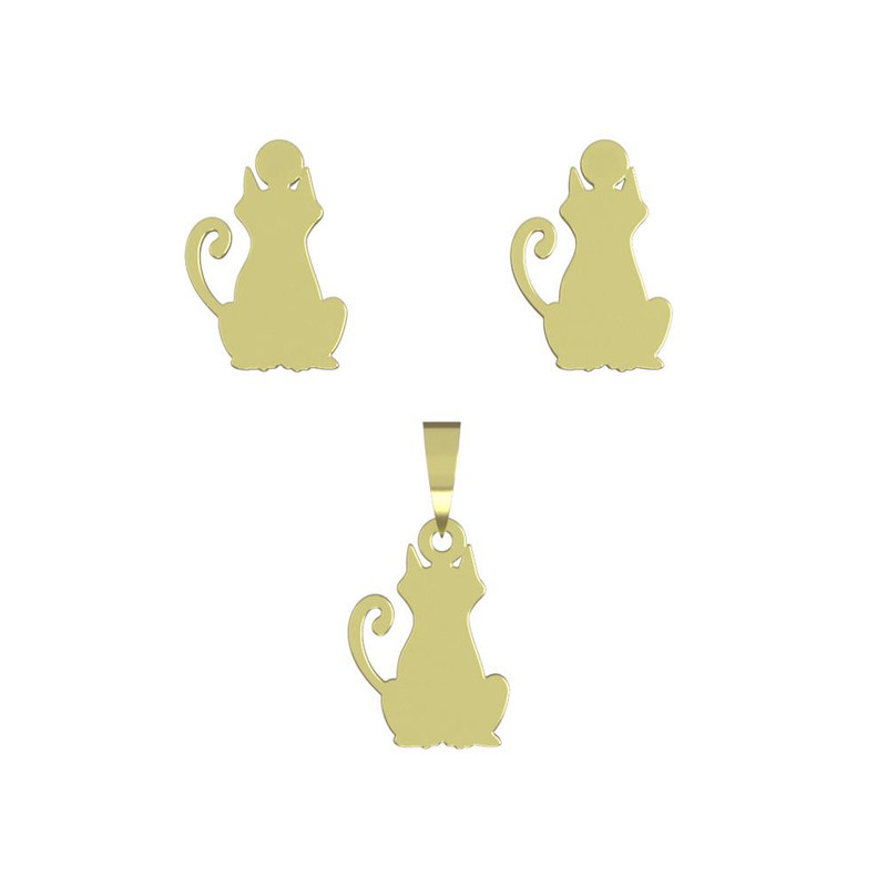 نیم ست طلا 18 عیار زنانه مدوپد مدل گربه کد NA12905 نیم ست طلا 18 عیار زنانه مدوپد مدل گربه کد NA12905