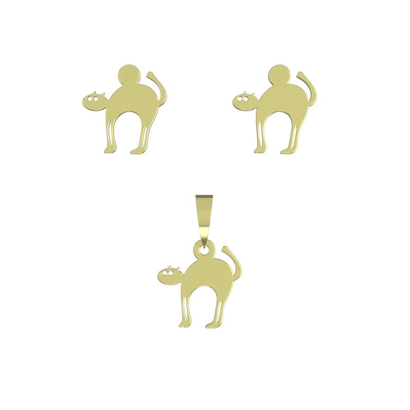 نیم ست طلا 18 عیار زنانه مدوپد مدل گربه کد NA12944 نیم ست طلا 18 عیار زنانه مدوپد مدل گربه کد NA12944