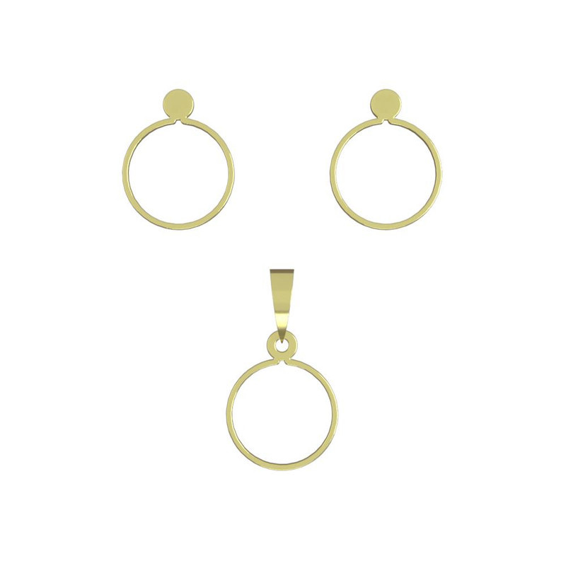 نیم ست طلا 18 عیار زنانه مدوپد مدل دایره کد NA13010 نیم ست طلا 18 عیار زنانه مدوپد مدل دایره کد NA13010