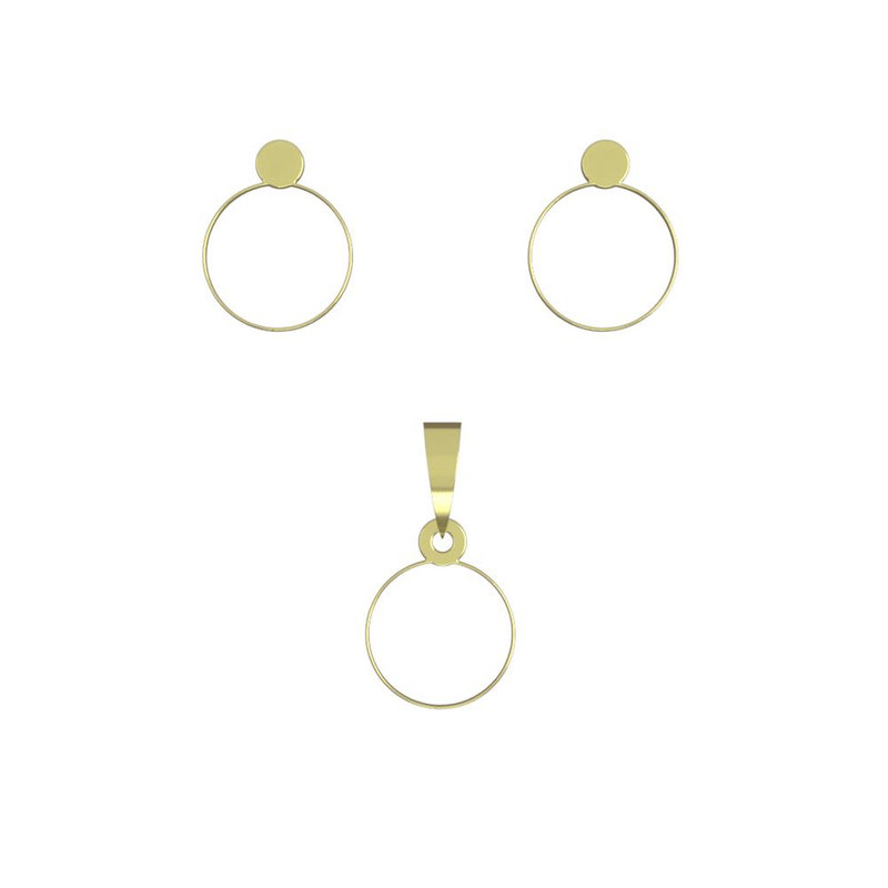 نیم ست طلا 18 عیار زنانه مدوپد مدل دایره کد NA13015 نیم ست طلا 18 عیار زنانه مدوپد مدل دایره کد NA13015