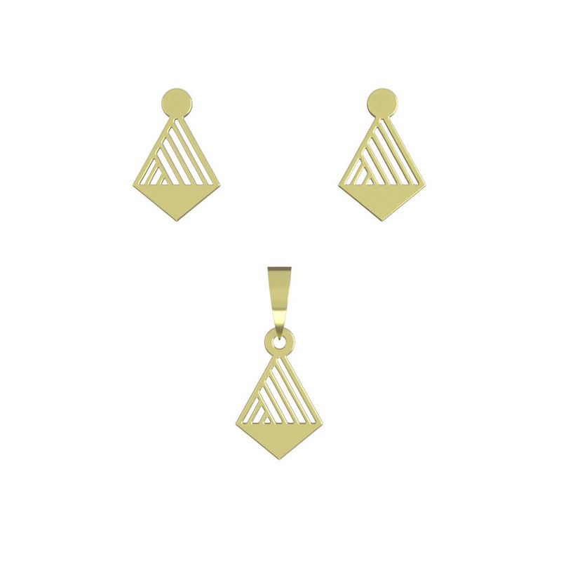 نیم ست طلا 18 عیار زنانه مدوپد مدل لوزی کد NA13058 نیم ست طلا 18 عیار زنانه مدوپد مدل لوزی کد NA13058