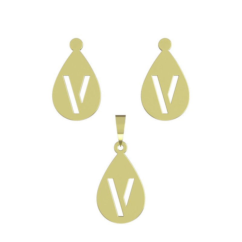 نیم ست طلا 18 عیار زنانه مدوپد مدل حرف v کد NA13140 نیم ست طلا 18 عیار زنانه مدوپد مدل حرف v کد NA13140