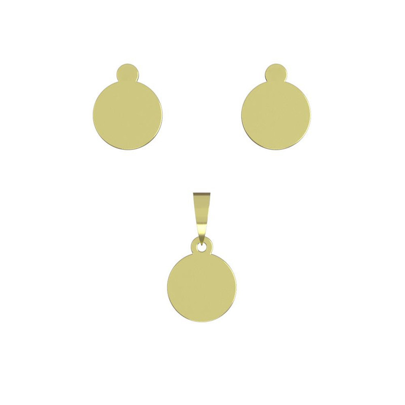 نیم ست طلا 18 عیار زنانه مدوپد مدل دایره کد NA13199