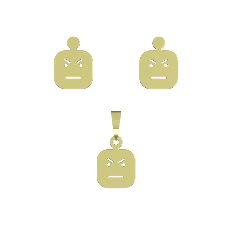 نیم ست طلا 18 عیار زنانه مدوپد مدل ایموجی کد NA13220