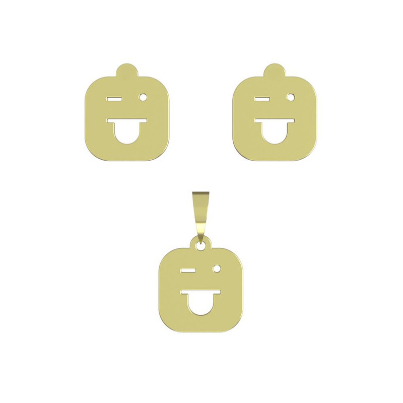 نیم ست طلا 18 عیار زنانه مدوپد مدل ایموجی کد NA13498 نیم ست طلا 18 عیار زنانه مدوپد مدل ایموجی کد NA13498