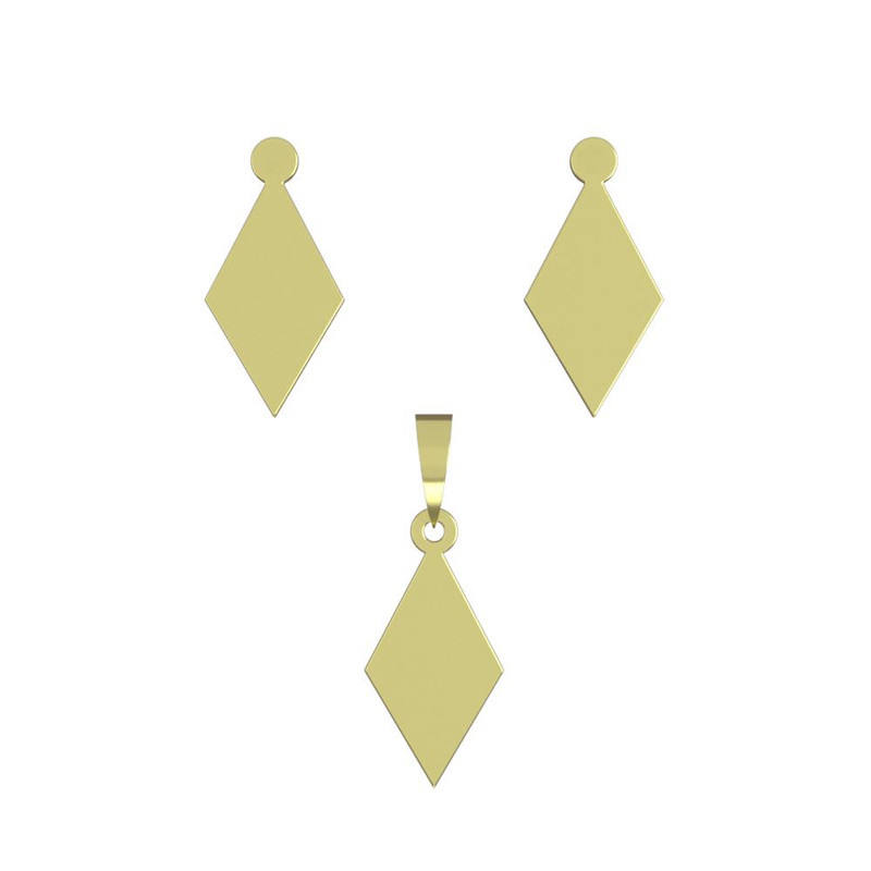 نیم ست طلا 18 عیار زنانه مدوپد مدل لوزی کد NA13513 نیم ست طلا 18 عیار زنانه مدوپد مدل لوزی کد NA13513