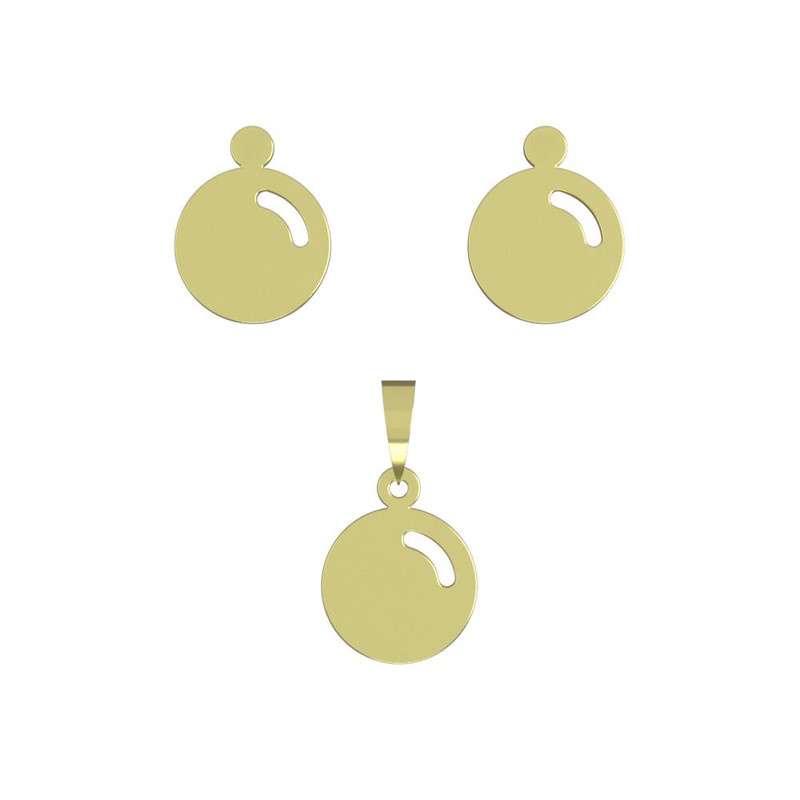 نیم ست طلا 18 عیار زنانه مدوپد مدل دایره کد NA13573