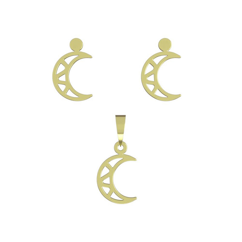 نیم ست طلا 18 عیار زنانه مدوپد مدل ماه کد NA13812