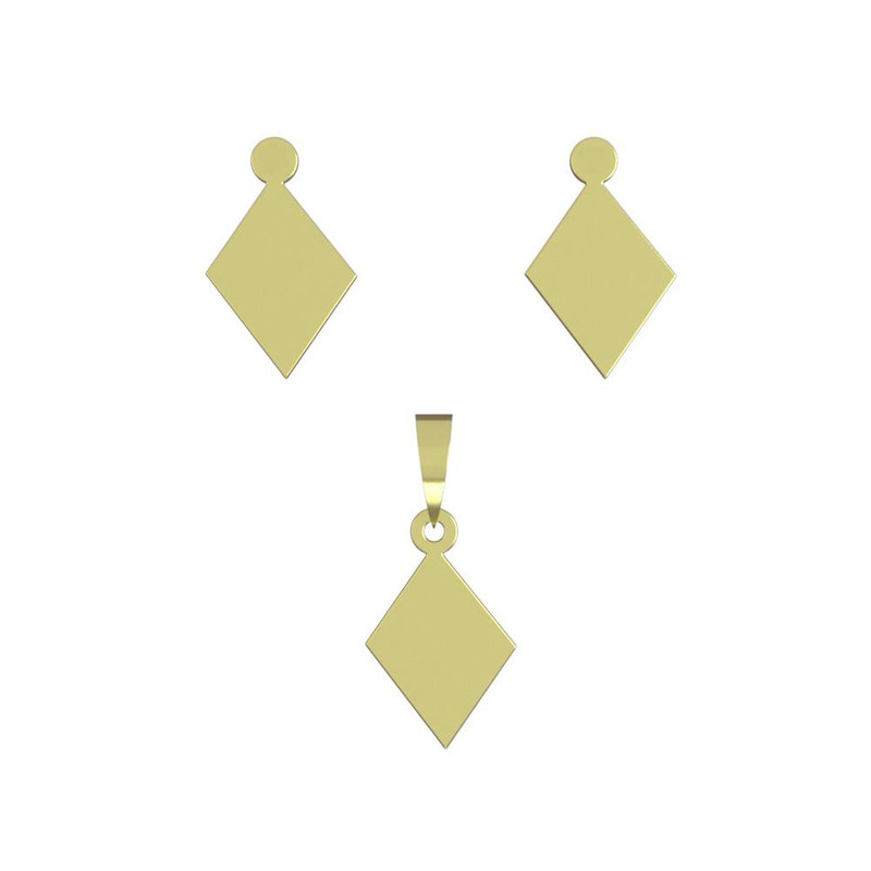 نیم ست طلا 18 عیار زنانه مدوپد مدل لوزی کد NA13954 نیم ست طلا 18 عیار زنانه مدوپد مدل لوزی کد NA13954