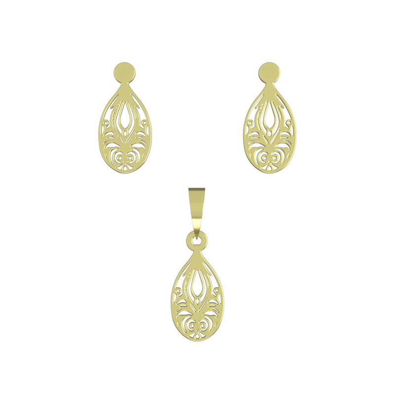 نیم ست طلا 18 عیار زنانه مدوپد مدل هندسی کد NA14016 نیم ست طلا 18 عیار زنانه مدوپد مدل هندسی کد NA14016