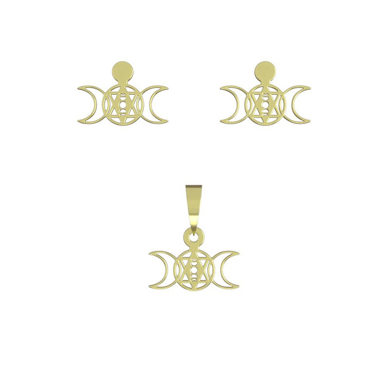 نیم ست طلا 18 عیار زنانه مدوپد مدل ماه کد NA14055