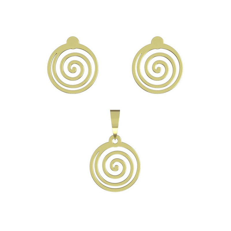 نیم ست طلا 18 عیار زنانه مدوپد مدل دایره کد NA14099