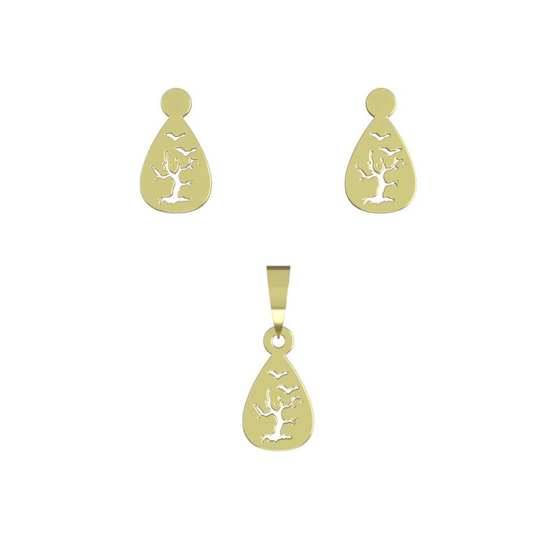 نیم ست طلا 18 عیار زنانه مدوپد مدل درخت کد NA14113 نیم ست طلا 18 عیار زنانه مدوپد مدل درخت کد NA14113