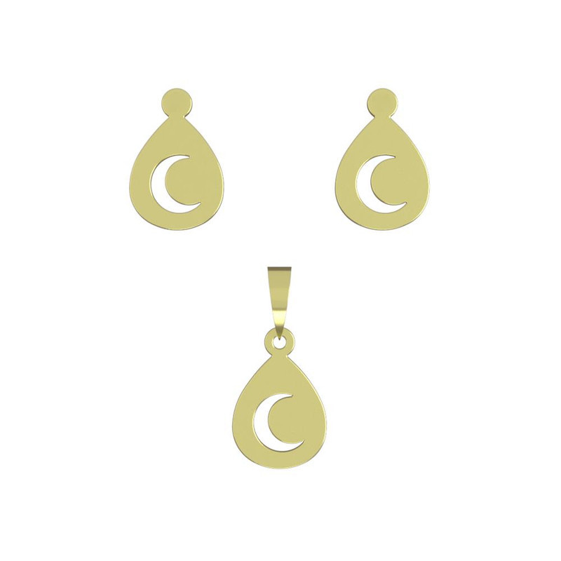 نیم ست طلا 18 عیار زنانه مدوپد مدل ماه کد NA14114 نیم ست طلا 18 عیار زنانه مدوپد مدل ماه کد NA14114