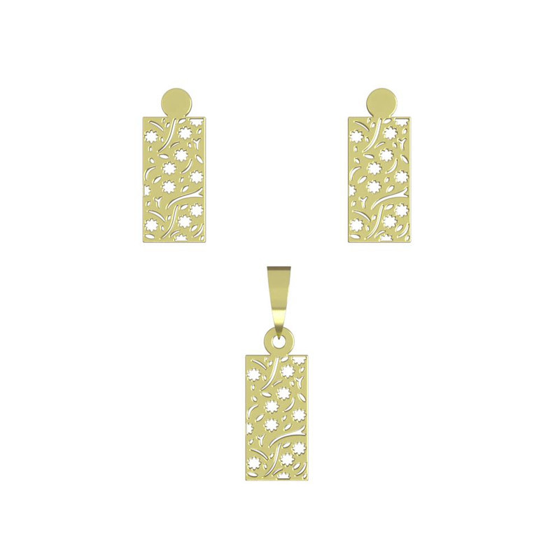 نیم ست طلا 18 عیار زنانه مدوپد مدل مستطیل کد NA14207 نیم ست طلا 18 عیار زنانه مدوپد مدل مستطیل کد NA14207