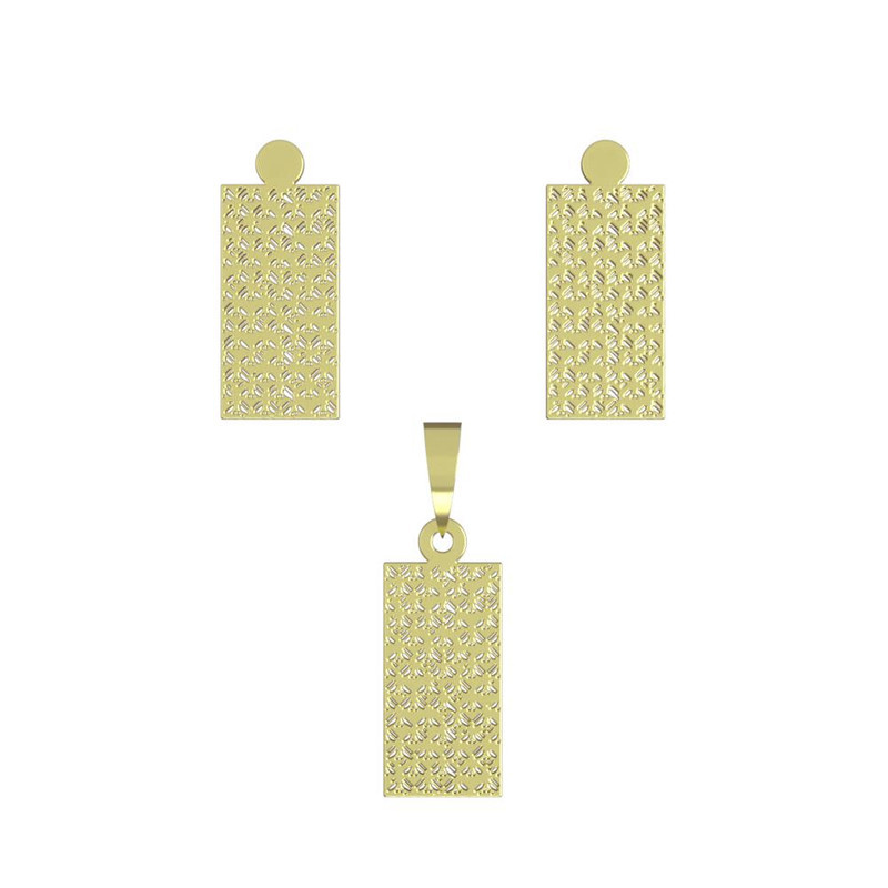 نیم ست طلا 18 عیار زنانه مدوپد مدل مستطیل کد NA14214 نیم ست طلا 18 عیار زنانه مدوپد مدل مستطیل کد NA14214