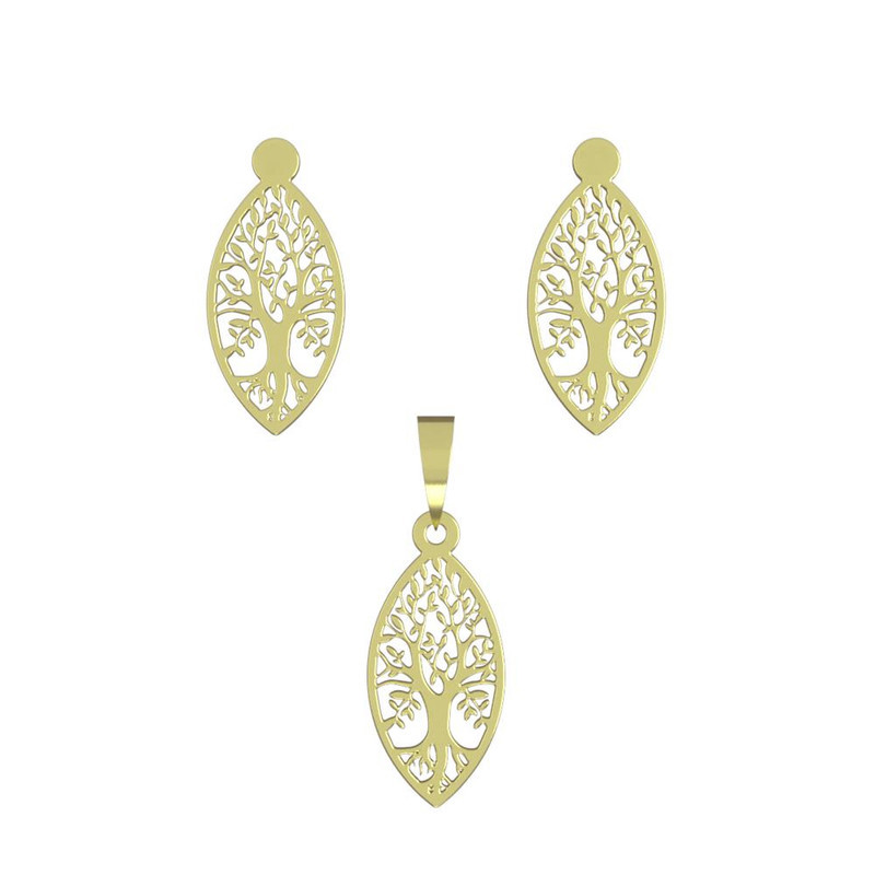 نیم ست طلا 18 عیار زنانه مدوپد مدل درخت کد NA14285 نیم ست طلا 18 عیار زنانه مدوپد مدل درخت کد NA14285