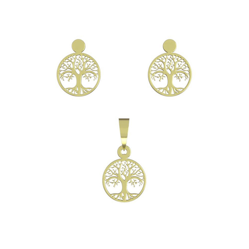 نیم ست طلا 18 عیار زنانه مدوپد مدل درخت کد NA14293 نیم ست طلا 18 عیار زنانه مدوپد مدل درخت کد NA14293