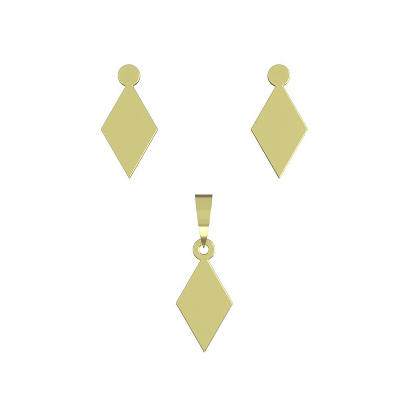 نیم ست طلا 18 عیار زنانه مدوپد مدل لوزی کد NA14312