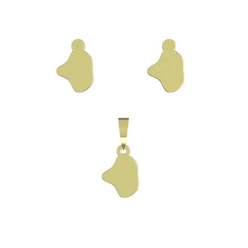 نیم ست طلا 18 عیار زنانه مدوپد مدل هندسی کد NA14320