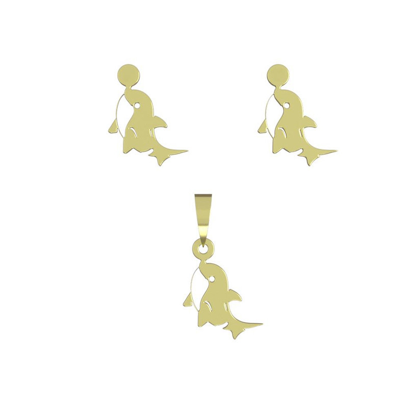 نیم ست طلا 18 عیار زنانه مدوپد مدل دلفین کد NA14431 نیم ست طلا 18 عیار زنانه مدوپد مدل دلفین کد NA14431