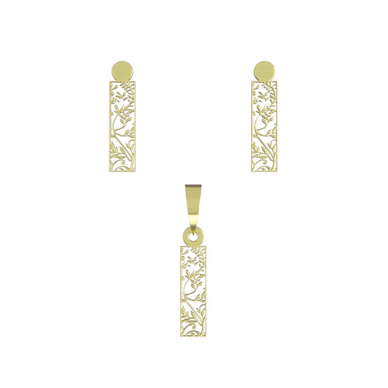 نیم ست طلا 18 عیار زنانه مدوپد مدل مستطیل کد NA14462 نیم ست طلا 18 عیار زنانه مدوپد مدل مستطیل کد NA14462