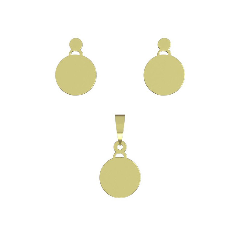 نیم ست طلا 18 عیار زنانه مدوپد مدل دایره کد NA14512