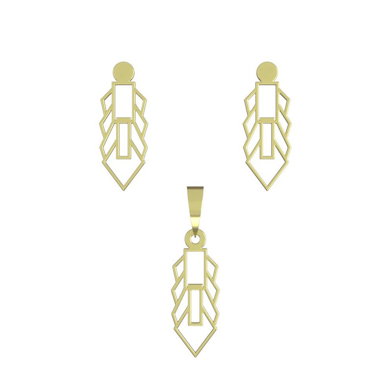 نیم ست طلا 18 عیار زنانه مدوپد مدل هندسی کد NA14536 نیم ست طلا 18 عیار زنانه مدوپد مدل هندسی کد NA14536