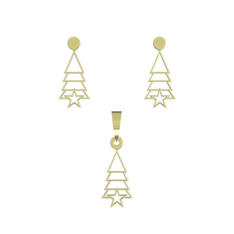 نیم ست طلا 18 عیار زنانه مدوپد مدل درخت کد NA14574 نیم ست طلا 18 عیار زنانه مدوپد مدل درخت کد NA14574