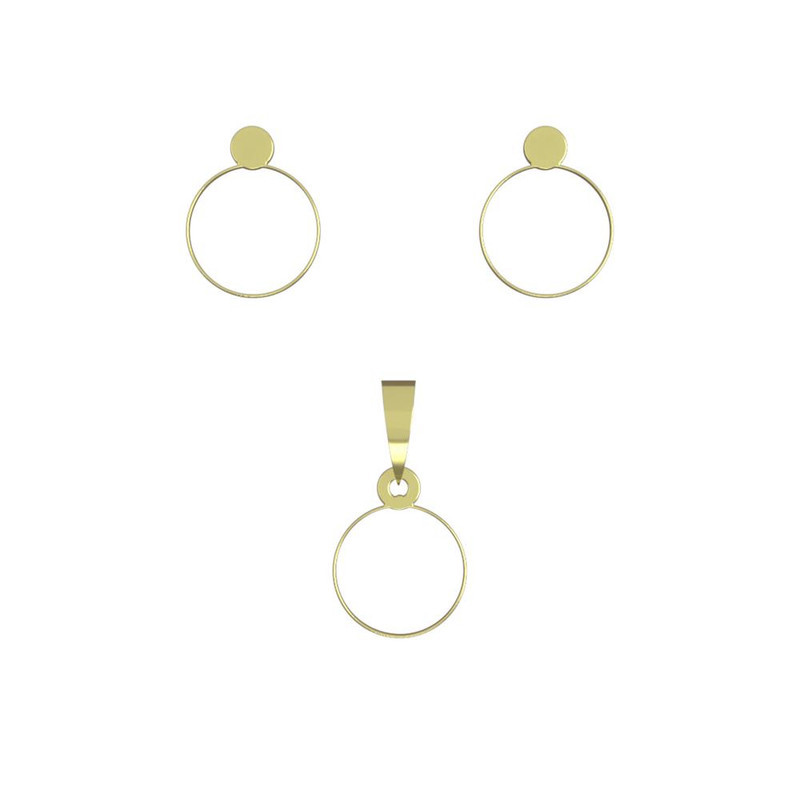 نیم ست طلا 18 عیار زنانه مدوپد مدل دایره کد NA14630