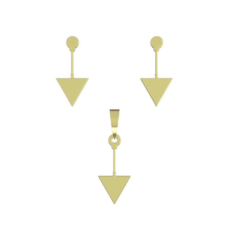 نیم ست طلا 18 عیار زنانه مدوپد مدل مثلث کد NA14656 نیم ست طلا 18 عیار زنانه مدوپد مدل مثلث کد NA14656