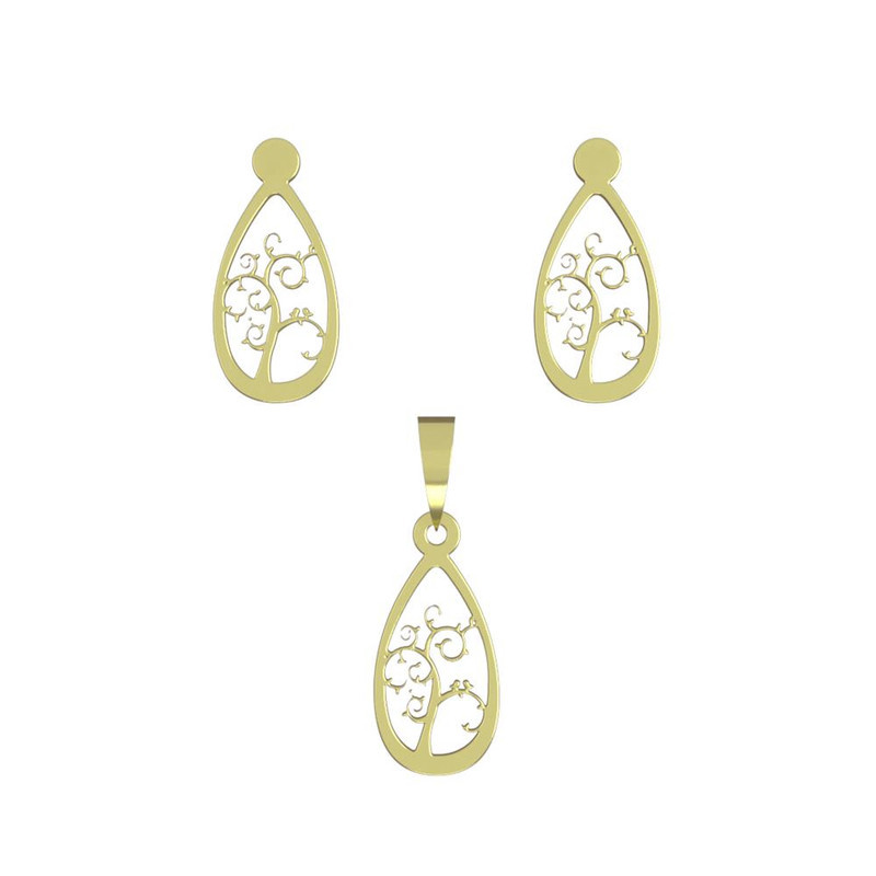 نیم ست طلا 18 عیار زنانه مدوپد مدل درخت کد NA14657 نیم ست طلا 18 عیار زنانه مدوپد مدل درخت کد NA14657