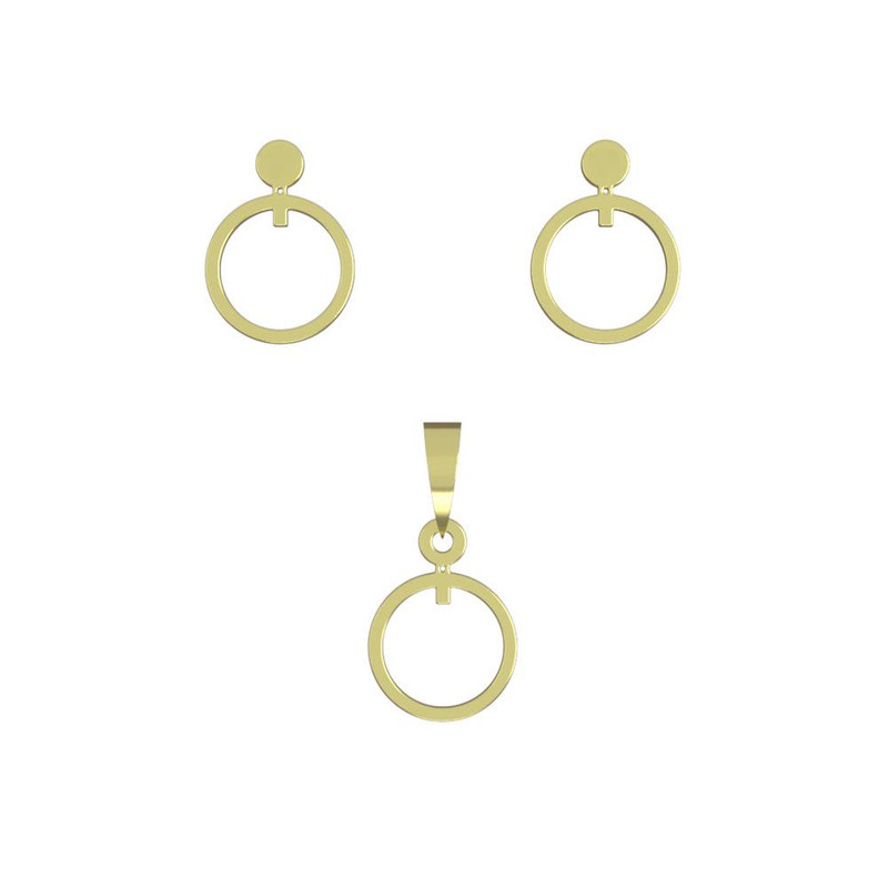 نیم ست طلا 18 عیار زنانه مدوپد مدل دایره کد NA14756 نیم ست طلا 18 عیار زنانه مدوپد مدل دایره کد NA14756