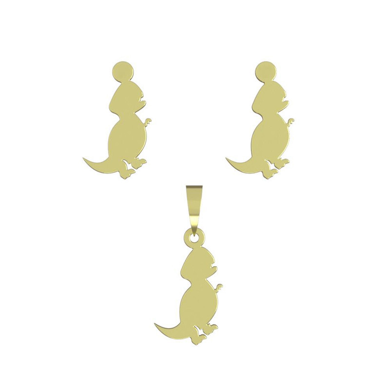 نیم ست طلا 18 عیار زنانه مدوپد مدل دایناسور کد NA14856 نیم ست طلا 18 عیار زنانه مدوپد مدل دایناسور کد NA14856