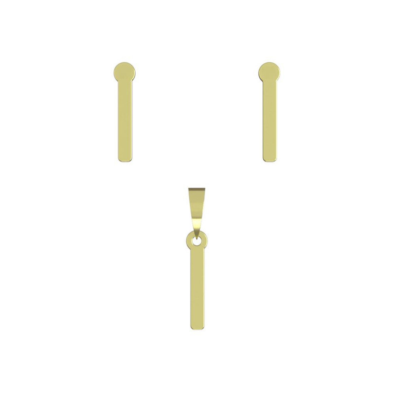 نیم ست طلا 18 عیار زنانه مدوپد مدل مستطیل کد NA14866