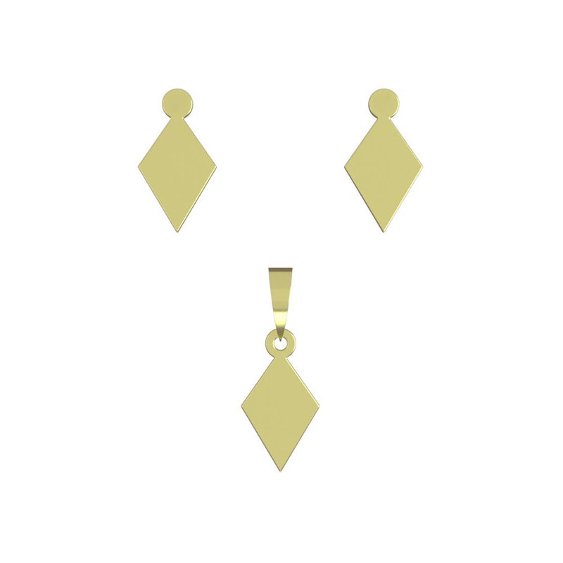 نیم ست طلا 18 عیار زنانه مدوپد مدل لوزی کد NA14869 نیم ست طلا 18 عیار زنانه مدوپد مدل لوزی کد NA14869