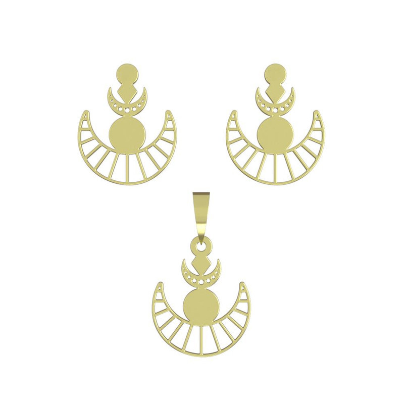 نیم ست طلا 18 عیار زنانه مدوپد مدل ماه کد NA14993