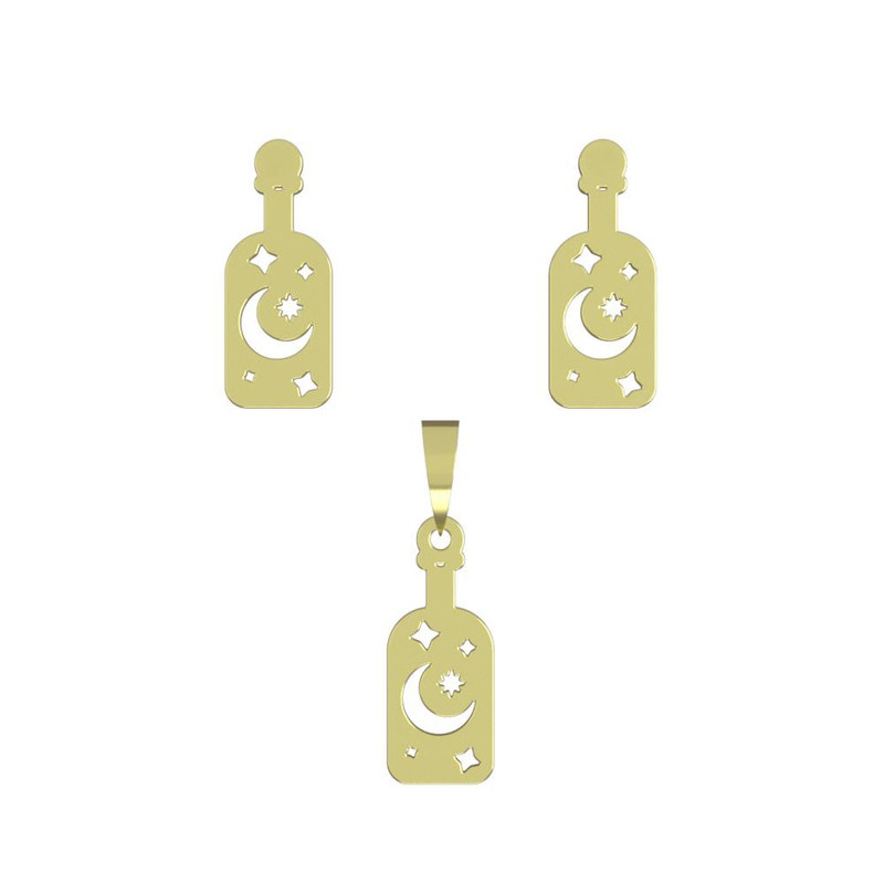 نیم ست طلا 18 عیار زنانه مدوپد مدل ماه کد NA15003 نیم ست طلا 18 عیار زنانه مدوپد مدل ماه کد NA15003