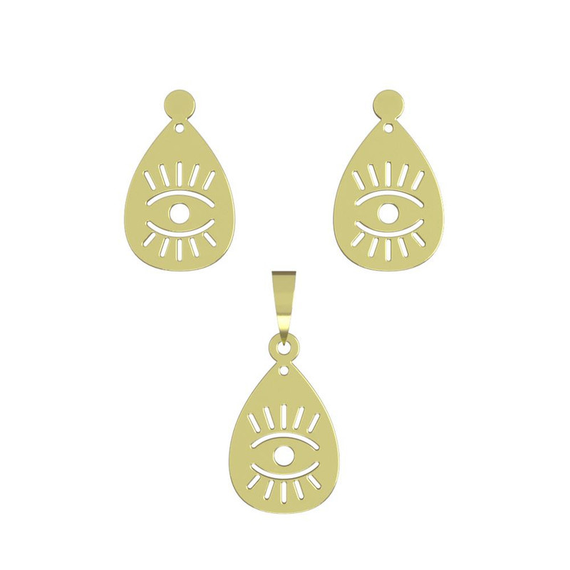 نیم ست طلا 18 عیار زنانه مدوپد مدل چشم کد NA15016 نیم ست طلا 18 عیار زنانه مدوپد مدل چشم کد NA15016