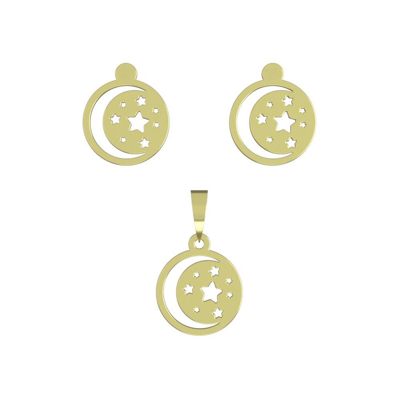 نیم ست طلا 18 عیار زنانه مدوپد مدل ماه کد NA15023